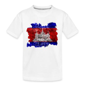 Cambodge Drapeau Vintage - T-shirt bio Premium Enfant - blanc - Devant