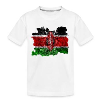 Kenia Vintage Flagge - Kinder Premium Bio T-Shirt - Weiß - Vorne