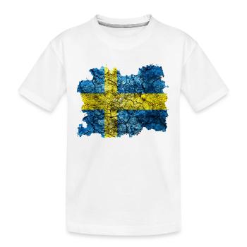 Schweden Vintage Flagge - Kinder Premium Bio T-Shirt - Weiß - Vorne