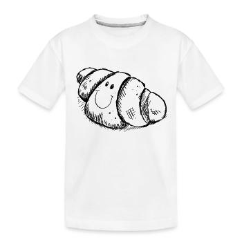 Drôle Croissant - Petit déjeuner - Matin - T-shirt bio Premium Enfant - blanc - Devant