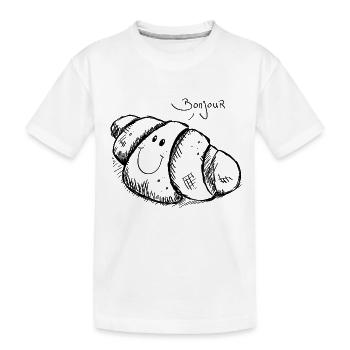 Bonjour croissant - Kids' Premium Organic T-Shirt - white - Front
