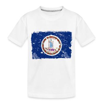 Virginia vintage flag - Kids' Premium Organic T-Shirt - white - Front