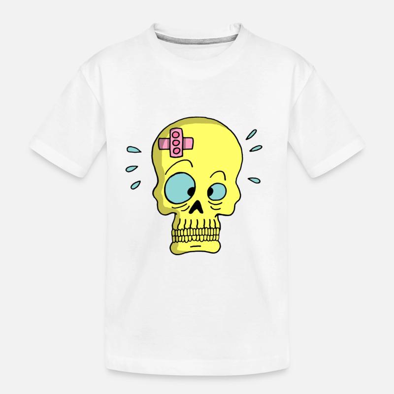 Tête de mort et sparadrap - T-shirt bio Premium Enfant - blanc