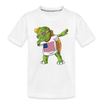 Vereinigte Staaten Dabbing Schildkröte - Kinder Premium Bio T-Shirt - Weiß - Vorne