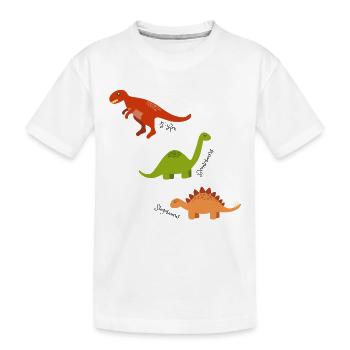 Drei Dinosaurier - Kinder Premium Bio T-Shirt - Weiß - Vorne