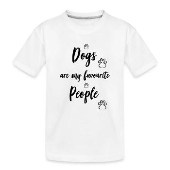 Hundepfoten-Motiv - Kinder Premium Bio T-Shirt - Weiß - Vorne