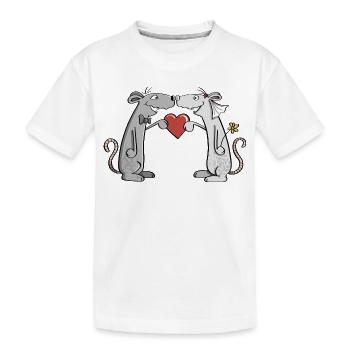 Souris de mariage - mariée et le marié - mariée - marié - T-shirt bio Premium Enfant - blanc - Devant