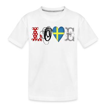 Love Sweden Black - Kinder Premium Bio T-Shirt - Weiß - Vorne