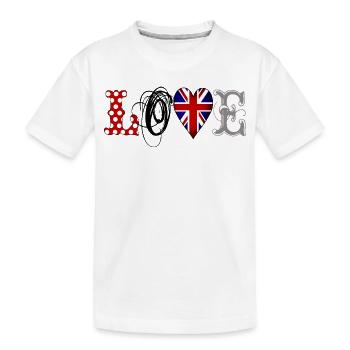 Love UK Black - Kinder Premium Bio T-Shirt - Weiß - Vorne
