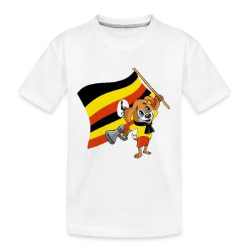 Uganda Fan Dog - Kids' Premium Organic T-Shirt - white - Front