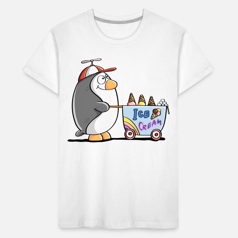 Pinguin Als Eisverkäufer - Eis Kinder Premium Bio T-Shirt