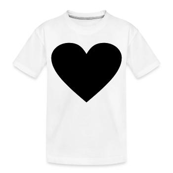 Schwarzes Herz Awesomeelement - Kinder Premium Bio T-Shirt - Weiß - Vorne