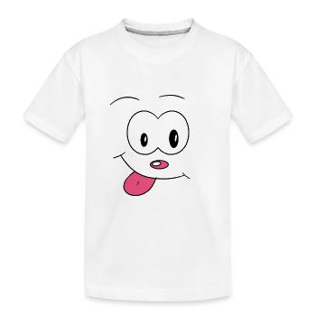 Dessin comique drôle visage effronté langue plaisanterie - T-shirt bio Premium Enfant - blanc - Devant