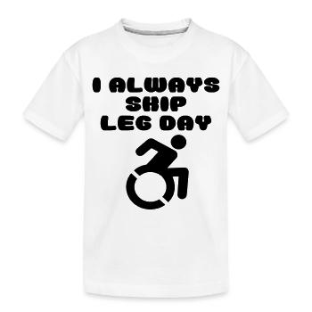 Une personne en fauteuil roulant saute la journée des jambes # - T-shirt bio Premium Enfant - blanc - Devant