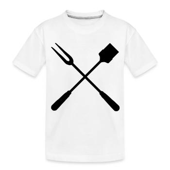 Couverts de barbecue - T-shirt bio Premium Enfant - blanc - Devant