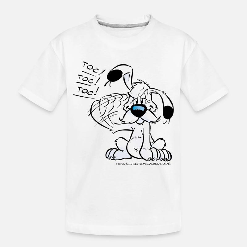 Astérix & Obélix Idéfix Frappe Toc Toc Toc - T-shirt bio Premium Enfant - blanc