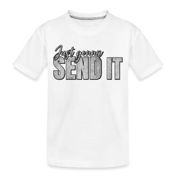 Je vais juste l’envoyer - T-shirt bio Premium Enfant - blanc - Devant