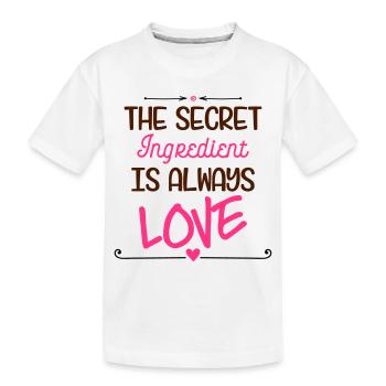 Secret Ingredient Love - Kids' Premium Organic T-Shirt - white - Front