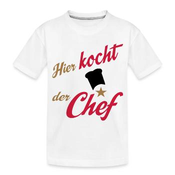 cooking - Kids' Premium Organic T-Shirt - white - Front