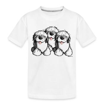 " Bobbie Bobtail "- Old English Sheepdog - Cartoon - Kids' Premium Organic T-Shirt - white - Front