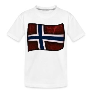 Norwegische Flagge - Kinder Premium Bio T-Shirt - Weiß - Vorne