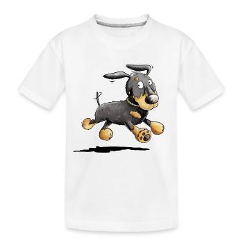 Flotter Dackel - Dachshund - Teckel - Geschenk - Kinder Premium Bio T-Shirt - Weiß - Vorne