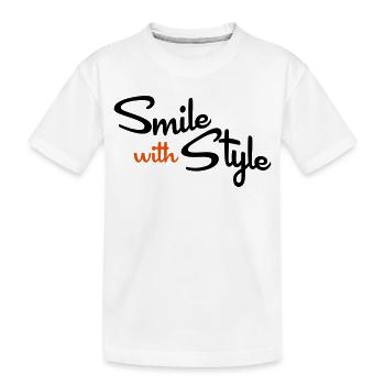 smile - Kids' Premium Organic T-Shirt - white - Front