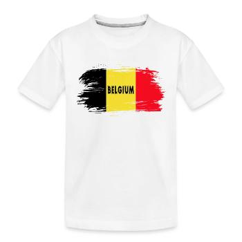 Drapeau de la Belgique / Cadeau drapeau national - T-shirt bio Premium Enfant - blanc - Devant