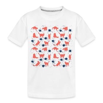 Korallen Kätzchen - Kinder Premium Bio T-Shirt - Weiß - Vorne
