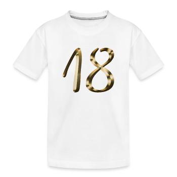 18 ans or 18ème anniversaire de la majorité - T-shirt bio Premium Enfant - blanc - Devant