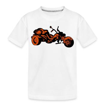 Chopper Inferno – Comic Style Trike - Kinder Premium Bio T-Shirt - Weiß - Vorne