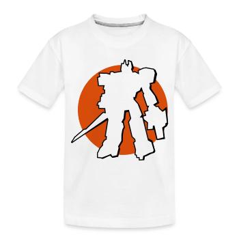 Manga bot devant le soleil japonais - T-shirt bio Premium Enfant - blanc - Devant