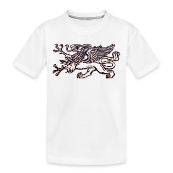 Rostocks Greif in 3D - Kinder Premium Bio T-Shirt - Weiß - Vorne