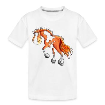 Drôle Pinto - Équitation Western - Cheval - T-shirt bio Premium Enfant - blanc - Devant