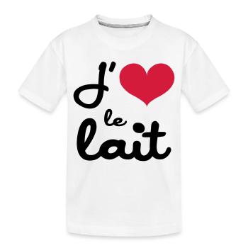 J'aime le lait - Bébé - T-shirt bio Premium Enfant - blanc - Devant