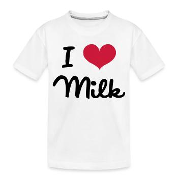 I Love Milk - Kinder Premium Bio T-Shirt - Weiß - Vorne