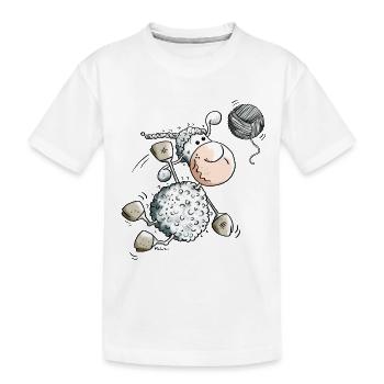Sportliches Schaf - Kinder Premium Bio T-Shirt - Weiß - Vorne
