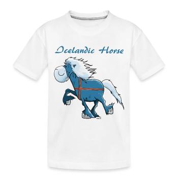 Cheval Islandais Heureux - T-shirt bio Premium Enfant - blanc - Devant
