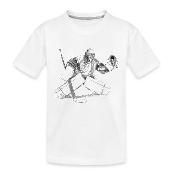 Eishockey torwart - Kinder Premium Bio T-Shirt - Weiß - Vorne