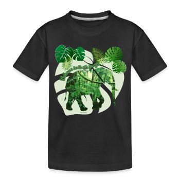 Jungle - Elephant - Loxodonta cyclotis - Kids' Premium Organic T-Shirt - black - Front