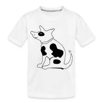 Drôle de chien tacheté, terrier - T-shirt bio Premium Enfant - blanc - Devant