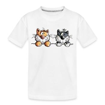 Deux chats - T-shirt bio Premium Enfant - blanc - Devant