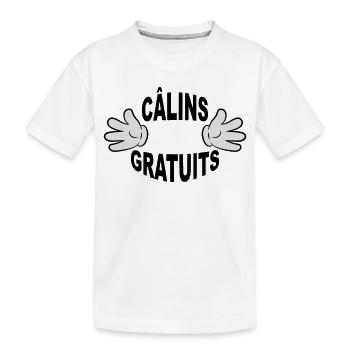 Câlins gratuits mains - T-shirt bio Premium Enfant - blanc - Devant