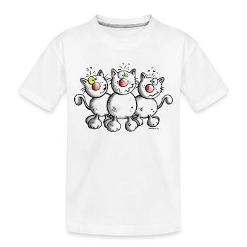 Trois Chats - T-shirt bio Premium Enfant - blanc - Devant