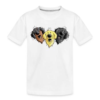Hovawart Trio - Kinder Premium Bio T-Shirt - Weiß - Vorne