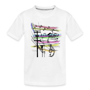 Music notes - Kids' Premium Organic T-Shirt - white - Front