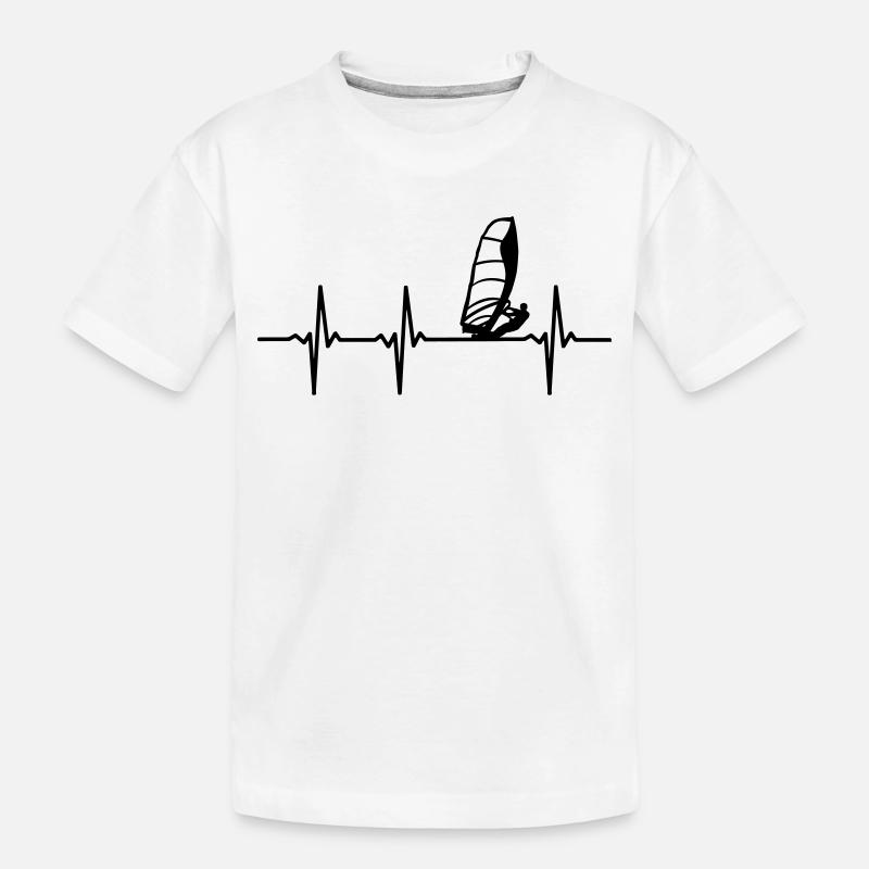Windsurfer EKG - Kinder Premium Bio T-Shirt - Weiß