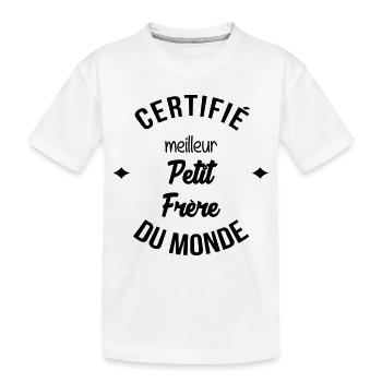 Frère Frangin Frere Naissance Bébé Frérot - T-shirt bio Premium Enfant - blanc - Devant