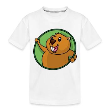 Biber - Kinder Premium Bio T-Shirt - Weiß - Vorne