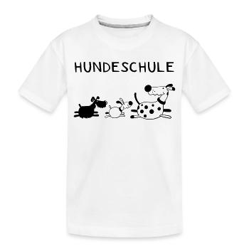 Lustige Hundeschule - Hund - Hunde - Comic - Kinder Premium Bio T-Shirt - Weiß - Vorne